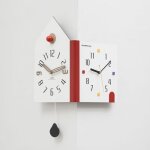 Horloge murale d'angle a deux cadrans silencieuse 53 x 26 cm yonis