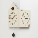 Horloge murale d'angle � double cadran silencieuse 60 x 30 cm yonis