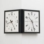 Horloge murale d'angle double face 46 x 30 cm quartz silencieux sans per�age yonis