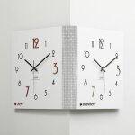 Horloge murale d'angle double face grande blanche � quartz silencieuse yonis