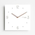 Horloge murale carr�e 12 pouces silencieuse avec aiguilles en bois yonis