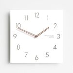Horloge murale carr�e 15 pouces silencieuse � aiguilles en bois d�corative yonis