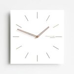 Horloge murale carr�e d�corative 12 pouces silencieuse avec aiguilles en bois yonis