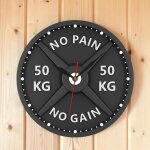 Horloge murale circulaire en acrylique, 50kg, impression cr�ative, halt�re, pour la musculation et la ...