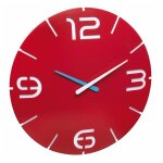 Horloge murale color�e, analogique, cr��e par designer, mod�le contour, rouge, tfa 60. 3047. 05