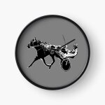 Horloge murale courses de chevaux attels 30cm dcoration artistique pour chemine, maison, chambre et ...