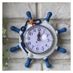 Horloge murale d�corative bois style barreur facile a suspendre pour maison yonis