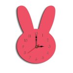 Horloge murale d�corative enfant silencieuse motif lapin rose plexiglas rose 2 yonis