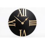 Horloge murale design eva - diam. 30, 5 cm - noir et or