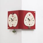 Horloge murale double face d'angle sans per�age design fruit rouge yonis