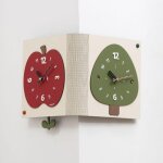 Horloge murale double face d'angle sans per�age mouvement quartz silencieux yonis