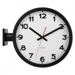 Horloge murale double face h38cm - present time - blanc -