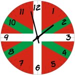 Horloge murale drapeau basque  cbkr�ation  verre  29 cm
