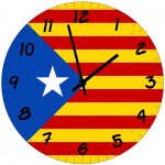 Horloge murale drapeau catalan  cbkr�ation  verre  29 cm