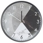 Horloge murale effet marbre gris et noir 33 cm davos