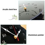 Horloge murale enfant silencieuse color�e champignon d�corative plexiglass yonis
