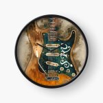 Horloge murale la guitare lectrique de stevie ray vaughan=791 30cm dcoration artistique pour chemine, ...