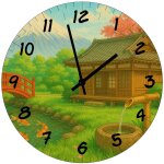 Horloge murale � jardin japonais