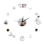Horloge murale moderne d�corative avec oiseaux et feuilles 3d rouge argent yonis
