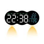 Horloge murale num�rique led 28 cm avec t�l�commande alarme et compte � rebours tri - color light yonis ...