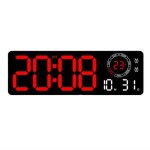 Horloge murale num�rique led 39 cm avec eclairage multicolore et alarme rouge yonis