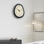 Horloge murale ovale grande silencieuse en bois de noyer avec pendule yonis
