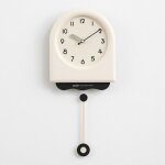 Horloge murale a pendule silencieuse cr�me avec balancier acrylique yonis
