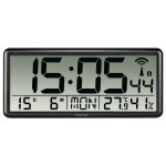 Horloge murale radiopilot�e num�rique  jumbo�, noire