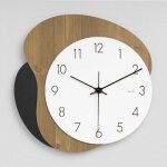 Horloge murale silencieuse 38 x 38 cm en mdf vert au design asym�trique marron yonis