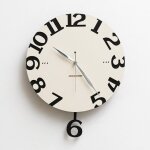 Horloge murale silencieuse orange avec pendule mobile d�corative beige yonis