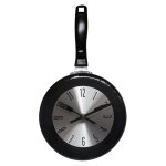 Horloge murale suspendue en m�tal, design de po�le � frire de 8 pouces, horloge de cuisine, montre murale ...