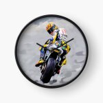 Horloge murale valentino rossi 1re peinture - huile sur toile impression=1738 30cm dcoration artistique ...