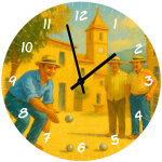 Horloge murale en verre p�tanque � saint - tropez 29 cm
