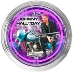 Horloge n�on violette johnny hallyday