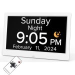 Horloge num�rique 10 pouces � annonce vocale 20 alarmes 8 rappels de m�dicaments yonis