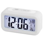 Horloge numerique avec alarme et thermometre trevi sl 3068 s blanc