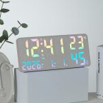 Horloge num�rique grand ecran multicolore avec temp�rature humidit� double alarme yonis