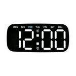 Horloge num�rique murale et de bureau led grand affichage luminosit� r�glable blanc yonis