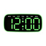 Horloge num�rique murale et de bureau led grand affichage luminosit� r�glable vert yonis