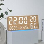 Horloge num�rique murale grand affichage temp�rature humidit� double alarme yonis