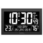 Horloge radio pilot�e - technoline - 2477 - noir - int�rieur - rectangulaire