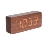 Horloge rveil en bois square - h. 9 cm - marron
