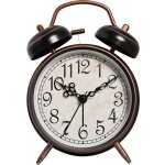 Horloge r�veil silencieuse 4. 5 pouces m�tal avec lumi�re nocturne et son fort yonis