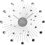 Horloge ronde en mtal sunburst 50 cm