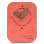 Horloge de table et murale noire en bois � mouvement silencieux 13 x 10 cm rouge yonis