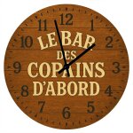 Horloge en verre le bar des copains d'abord � 29 cm