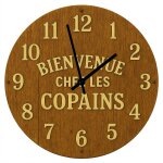 Horloge en verre bienvenue chez les copains � 29 cm