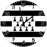 Horloge en verre drapeau breton � 29 cm