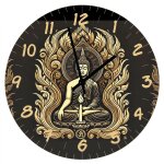 Horloge en verre m�ditation de bouddha 29 cm