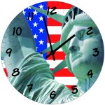 Horloge en verre statue de la libert�  29 cm